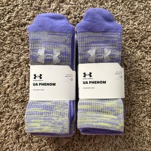 Under Armour UA Phenom Crew Socks - Lavender and Lime